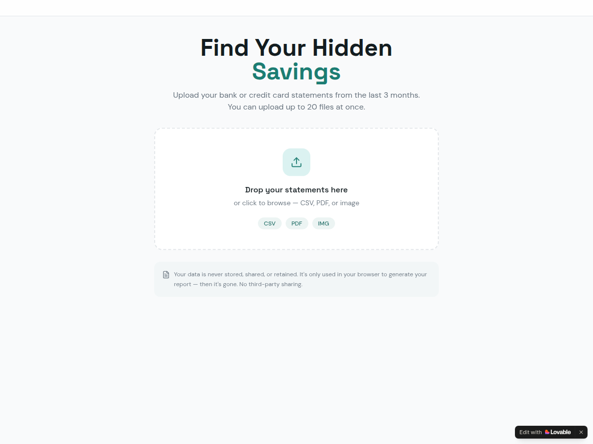 Hidden Savings Finder